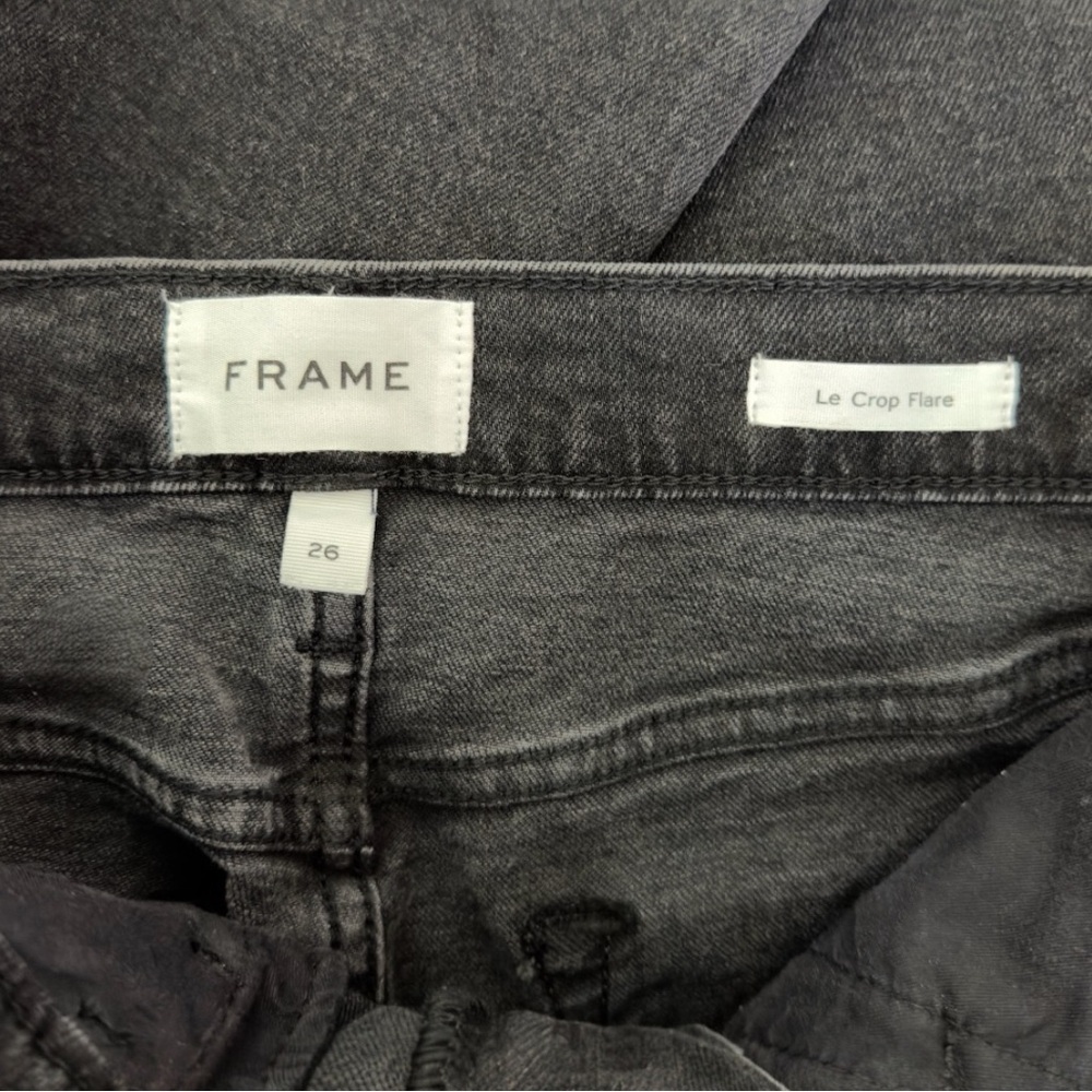 Frame Denim Le Crop High Rise Cropped Raw Edge Flared Women’s Jeans Size 26 NEW - Picture 11 of 14